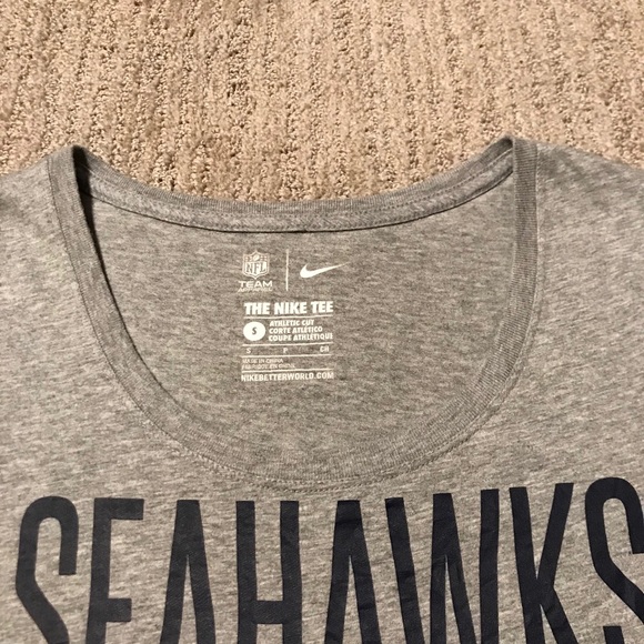 Nike Women’s Seattle Seahawks Just Do It T-Shirt In Heather Grey, Size Small - Picture 3 of 10